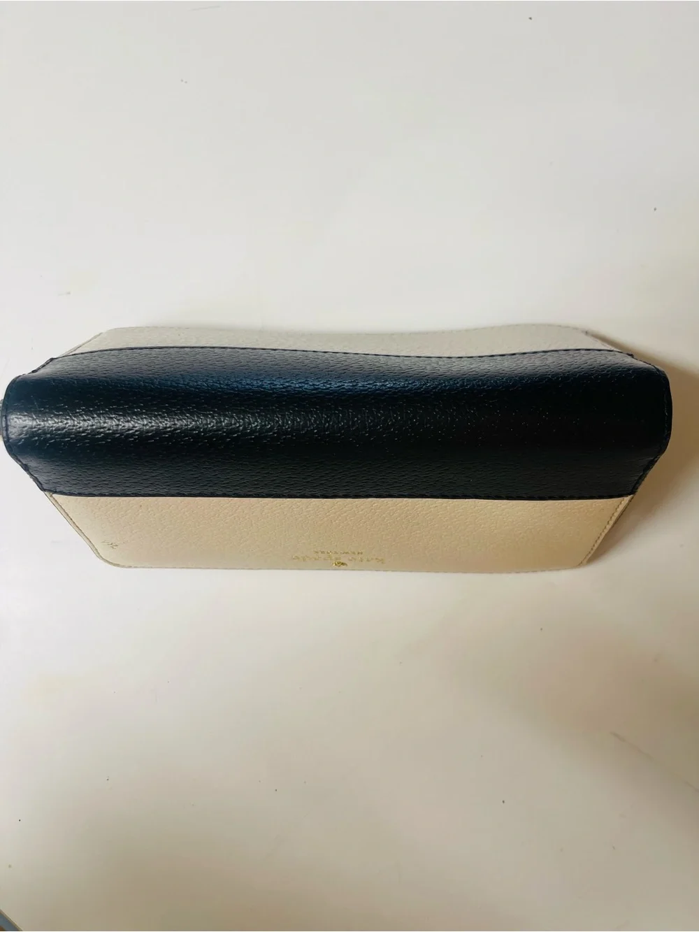 kate spade Two-Tone Cream and Black Zip Wallet